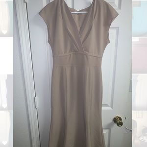 Khaki fit and flare dress
